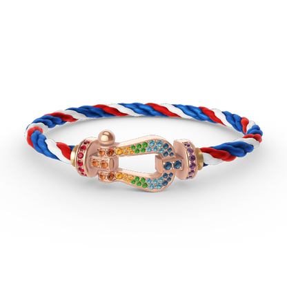 [Kincade Jewelrys]FORCE LARGE HORSESHOE  COLORED DIAMOND BRACELET ROSE GOLD
