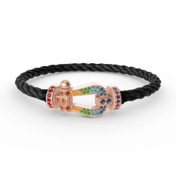 [Kincade Jewelrys]FORCE LARGE HORSESHOE  COLORED DIAMOND BRACELET ROSE GOLD