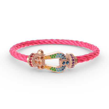 [Kincade Jewelrys]FORCE LARGE HORSESHOE  COLORED DIAMOND BRACELET ROSE GOLD