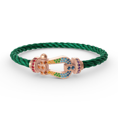 [Kincade Jewelrys]FORCE LARGE HORSESHOE  COLORED DIAMOND BRACELET ROSE GOLD