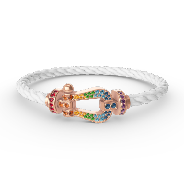 [Kincade Jewelrys]FORCE LARGE HORSESHOE  COLORED DIAMOND BRACELET ROSE GOLD