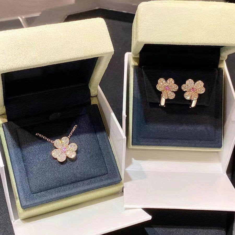 [Kincade Jewelrys]FRIVOLE ROSE GOLD FLOWER DIAMOND NECKLACE