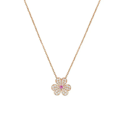 [Kincade Jewelrys] Collier en or rose et diamants Frivole