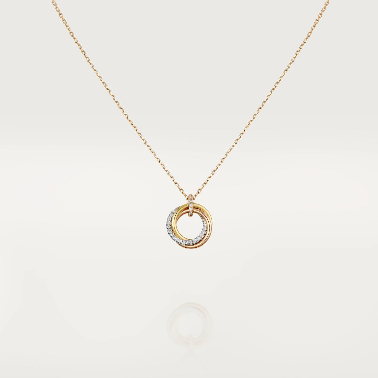 [Kincade Jewelrys] COLLIER TRINITY ARGENT OR OR ROSE DIAMANTS 