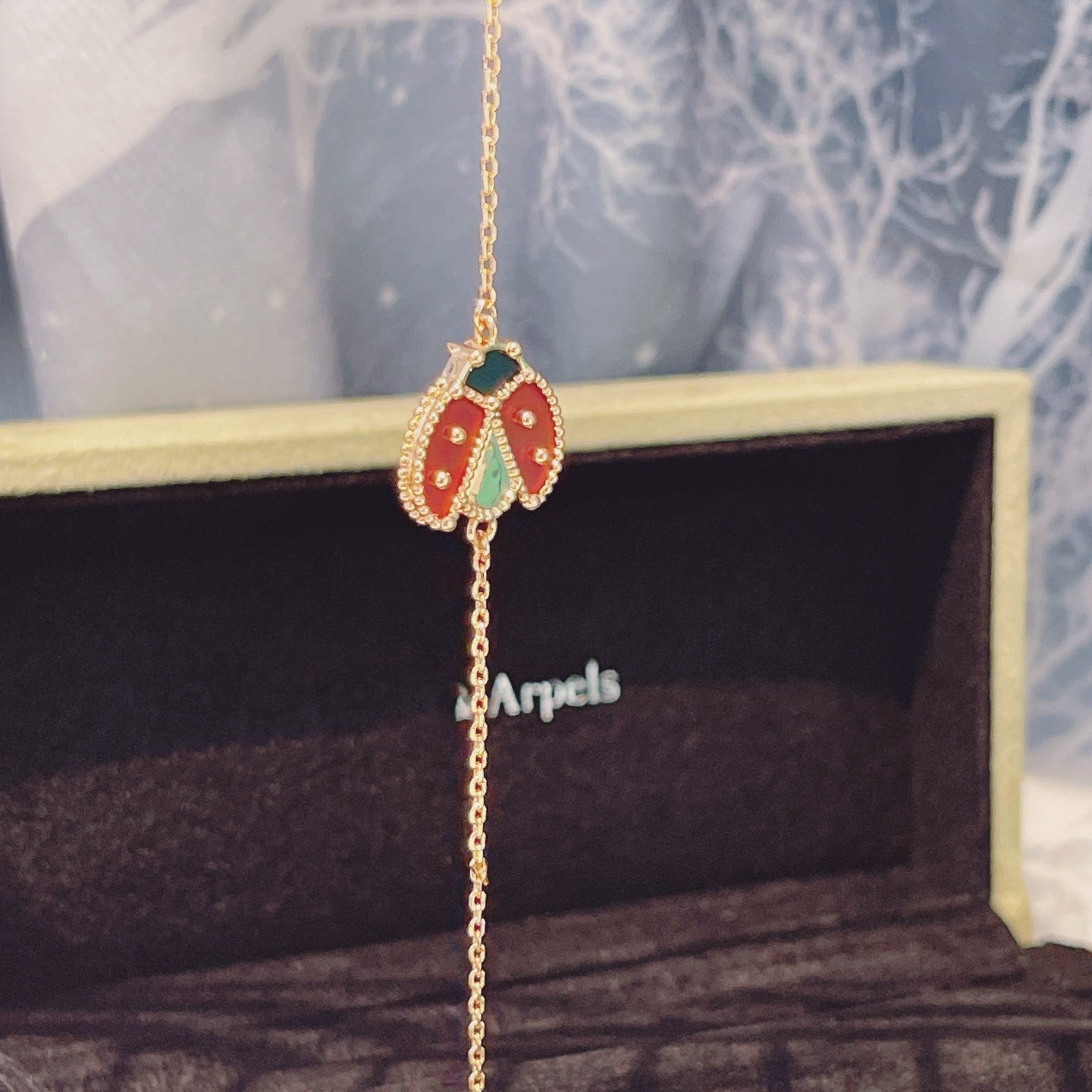 [Kincade Jewelrys]LUCKY SPRING 1 MOTIF PINK GOLD BRACELET