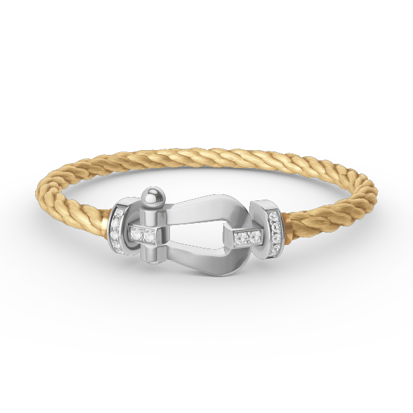 [Kincade Jewelrys]FORCE LARGE HORSESHOE HALF DIAMOND BRACELET SILVER