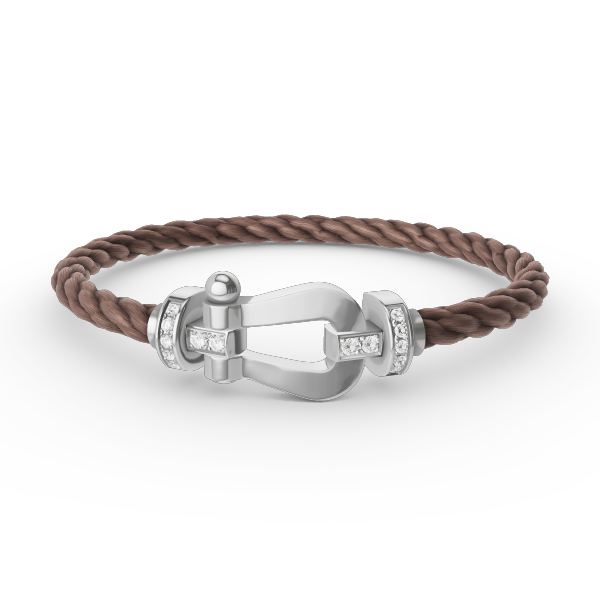 [Kincade Jewelrys]FORCE LARGE HORSESHOE HALF DIAMOND BRACELET SILVER
