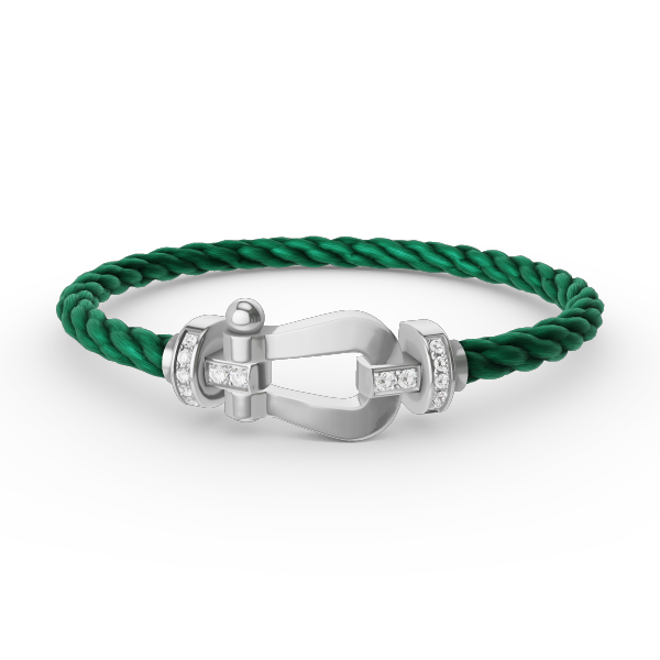 [Kincade Jewelrys]FORCE LARGE HORSESHOE HALF DIAMOND BRACELET SILVER