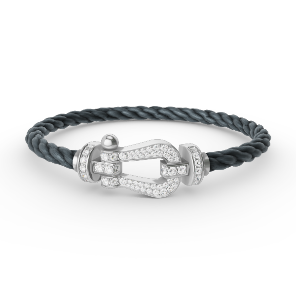 [Kincade Jewelrys]FORCE LARGE HORSESHOE FULL DIAMOND BRACELET SILVER