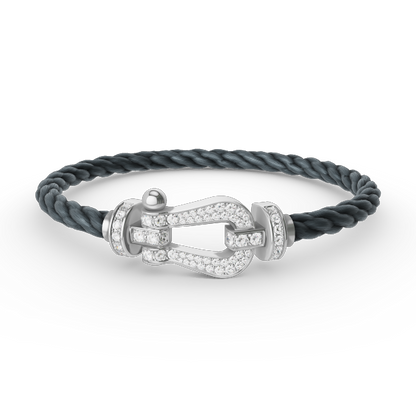 [Kincade Jewelrys]FORCE LARGE HORSESHOE FULL DIAMOND BRACELET SILVER