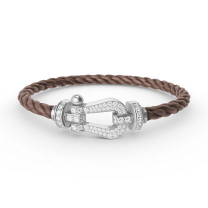 [Kincade Jewelrys]FORCE LARGE HORSESHOE FULL DIAMOND BRACELET SILVER