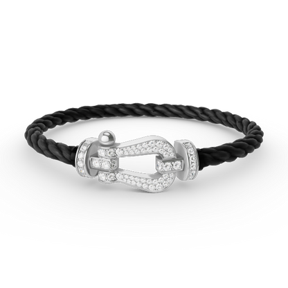 [Kincade Jewelrys]FORCE LARGE HORSESHOE FULL DIAMOND BRACELET SILVER