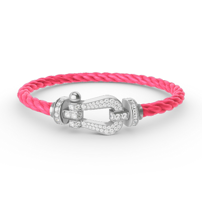 [Kincade Jewelrys]FORCE LARGE HORSESHOE FULL DIAMOND BRACELET SILVER