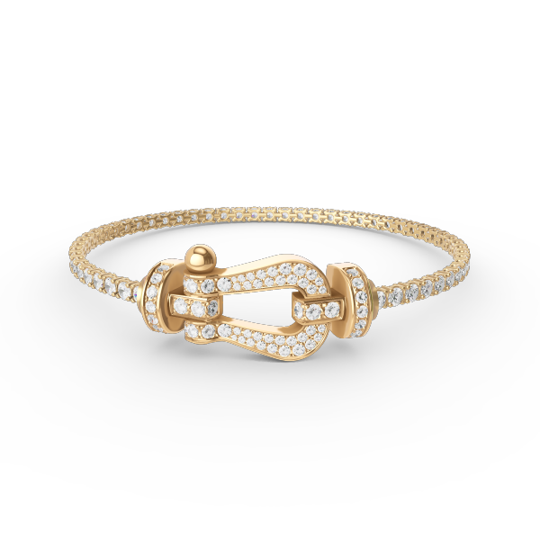 [Kincade Jewelrys]FORCE  LARGE HORSESHOE FULL DIAMOND TENNIS BRACELET